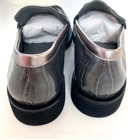 Jeffrey Campbell Lenna Gray Leather Penny Loafer Women’s Size 8.5