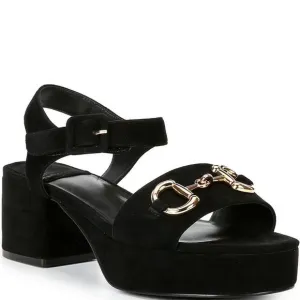 Jeffrey Campbell Timeless Suede Horse Bit Platform Sandals