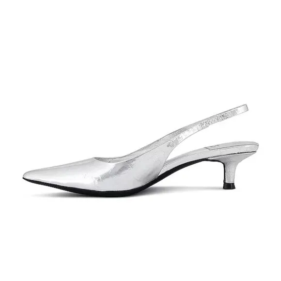 Jeffrey Campbell Persona Slingbacks Heels in Silver shoes Revolve 9.5