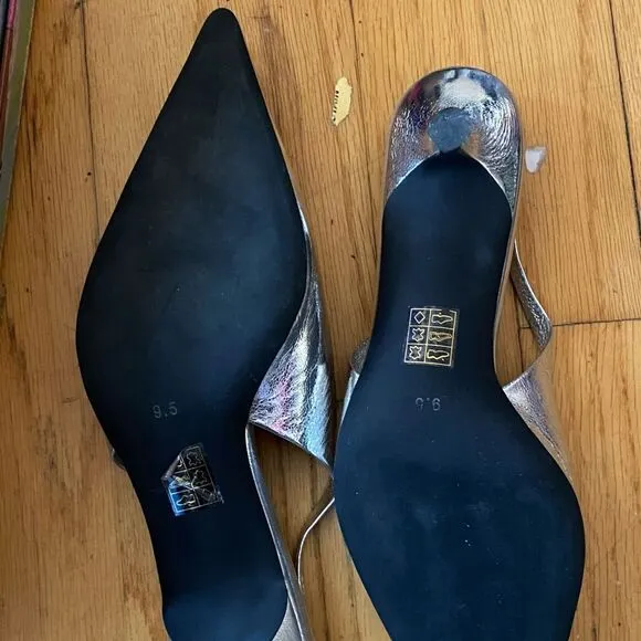 Jeffrey Campbell Persona Slingbacks Heels in Silver shoes Revolve 9.5