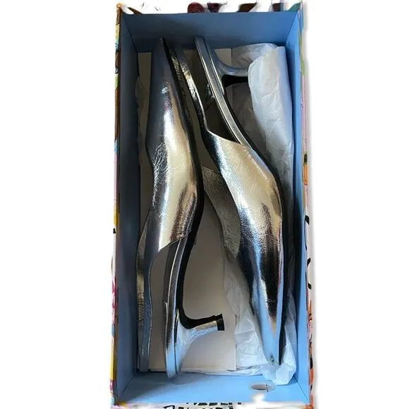 Jeffrey Campbell Persona Slingbacks Heels in Silver shoes Revolve 9.5