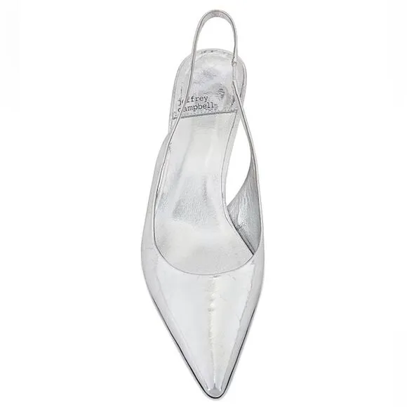 Jeffrey Campbell Persona Slingbacks Heels in Silver shoes Revolve 9.5