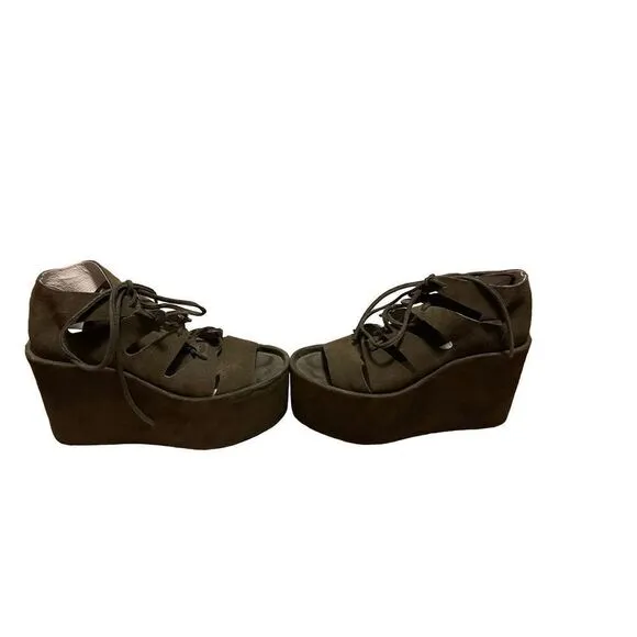 Jeffrey Campbell Green Suede Platform Shoes