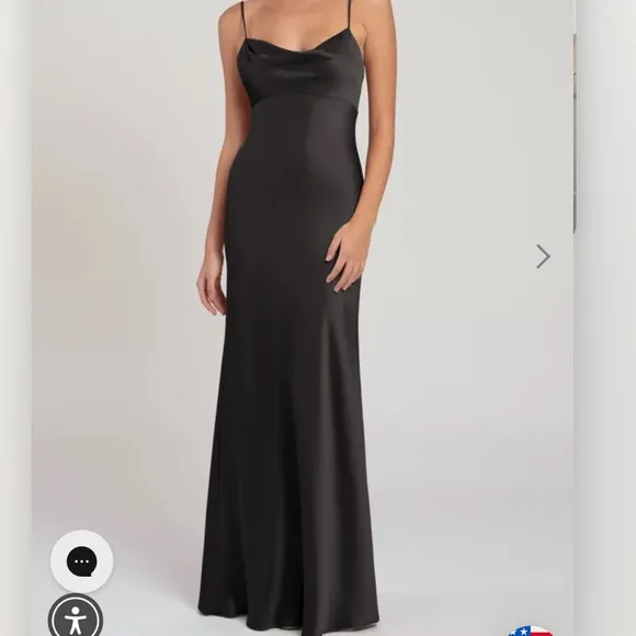 Jenny Yoo Addison Dress in Black Silk NWT!