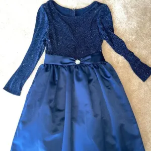Jessica McClintock Girls Navy Sparkle 14 Dress New Year’s Eve Party!