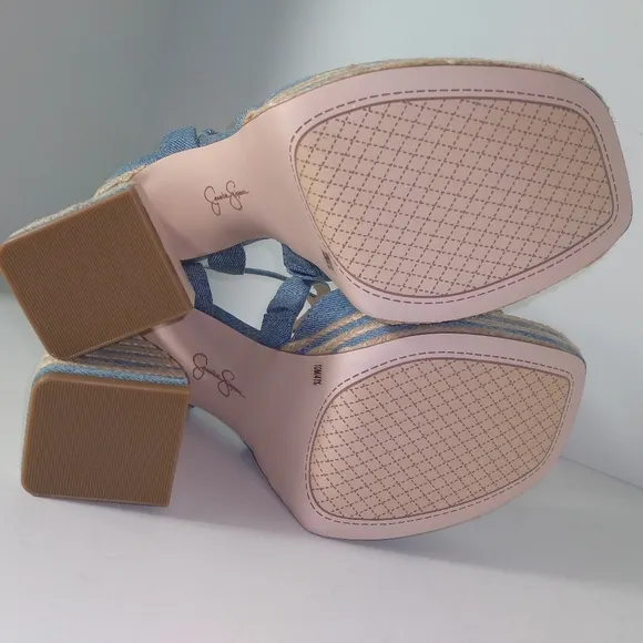 Jessica Simpson Denim Blue Platform Strappy Open Toe Heels/Sandals
