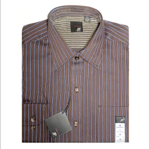 JF J.Frerrar Modern Fit Striped Long Sleeve Dress Shirt
