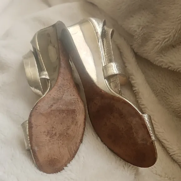 Jimmy ChooLouise Gold Croco Style Leather