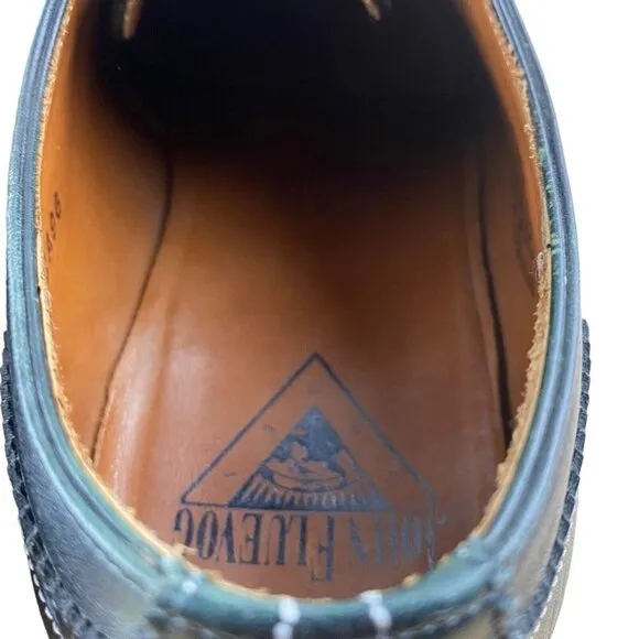 John Fluevog Granville 837 Black Brogued Leather Oxford Shoes Men's US 8.5