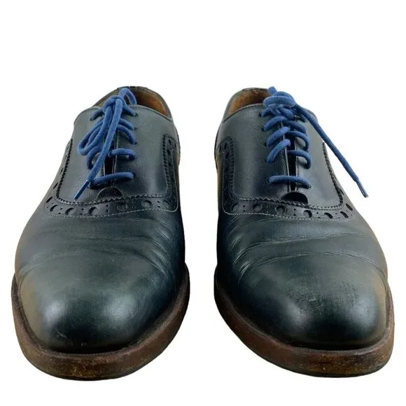John Fluevog Granville 837 Black Brogued Leather Oxford Shoes Men's US 8.5
