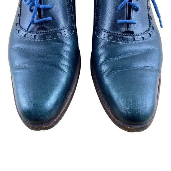 John Fluevog Granville 837 Black Brogued Leather Oxford Shoes Men's US 8.5
