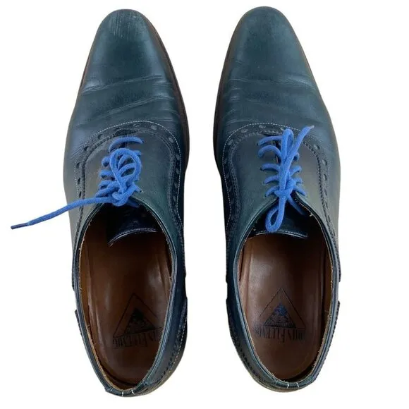 John Fluevog Granville 837 Black Brogued Leather Oxford Shoes Men's US 8.5