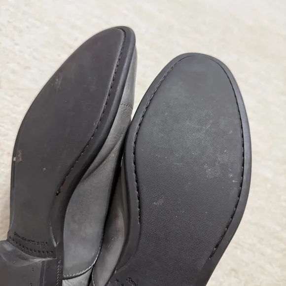 John Varvatos Double Monk Cap Toe Leather Dress Shoes Gray Men's US 10