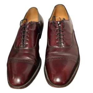 Johnston &amp; Murphy Aristocrat Aldrich Cap Toe Dress Shoe Mens 10.5 Burgundy