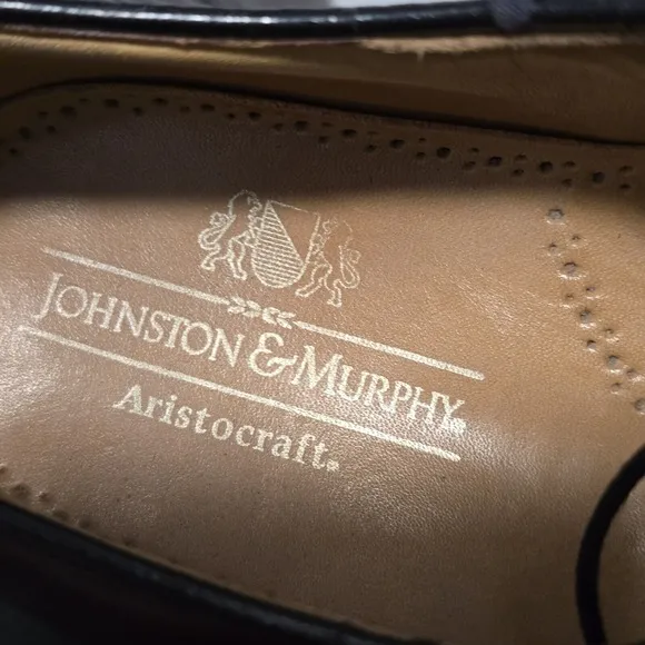 Johnston &amp; Murphy Aristocrat Aldrich Cap Toe Dress Shoe Mens 10.5 Burgundy