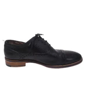 Johnston &amp; Murphy Black Leather Cap Toe Oxford Shoes