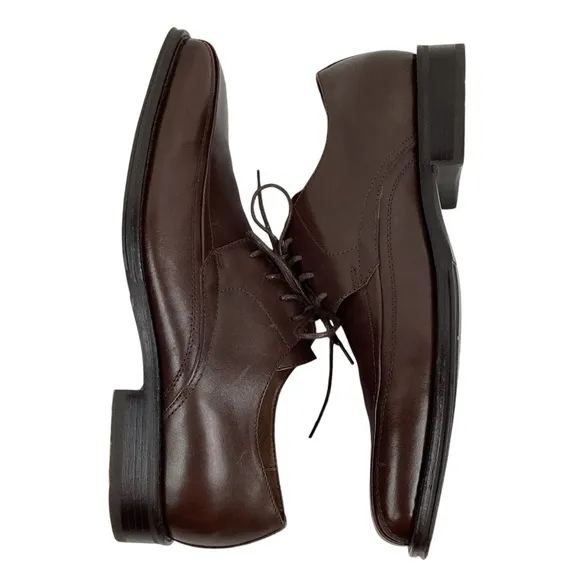 Johnston &amp; Murphy Harding Panel Brown Leather Oxford Dress Shoes