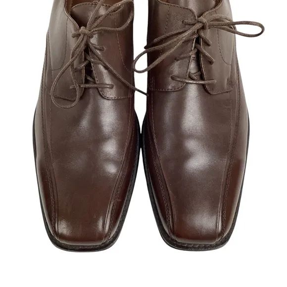 Johnston &amp; Murphy Harding Panel Brown Leather Oxford Dress Shoes