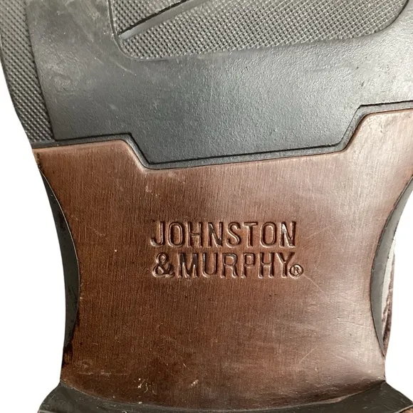 Johnston &amp; Murphy Harding Panel Brown Leather Oxford Dress Shoes