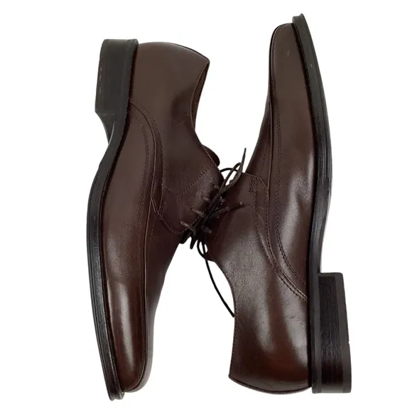 Johnston &amp; Murphy Harding Panel Brown Leather Oxford Dress Shoes