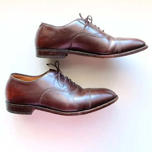 Johnston &amp; Murphy Men's Brown Leather Wingtip Lace-up Oxford Derby Shoes 10.5