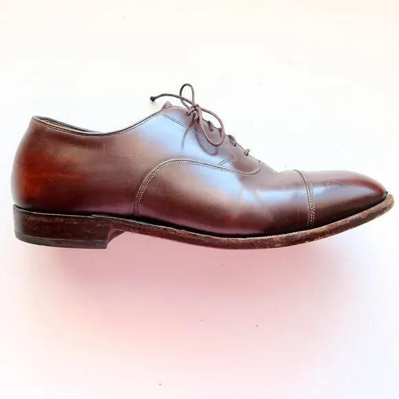 Johnston &amp; Murphy Men's Brown Leather Wingtip Lace-up Oxford Derby Shoes 10.5