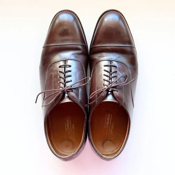Johnston &amp; Murphy Men's Brown Leather Wingtip Lace-up Oxford Derby Shoes 10.5