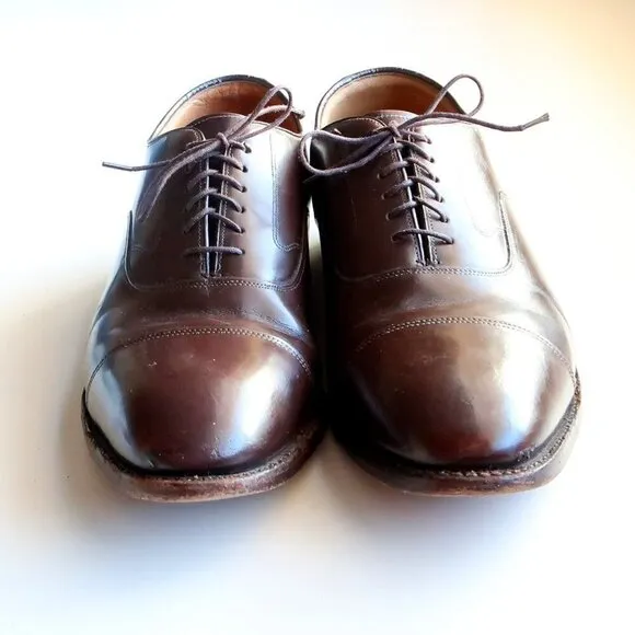 Johnston &amp; Murphy Men's Brown Leather Wingtip Lace-up Oxford Derby Shoes 10.5