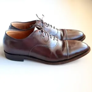 Johnston &amp; Murphy Men's Brown Leather Wingtip Lace-up Oxford Derby Shoes 10.5
