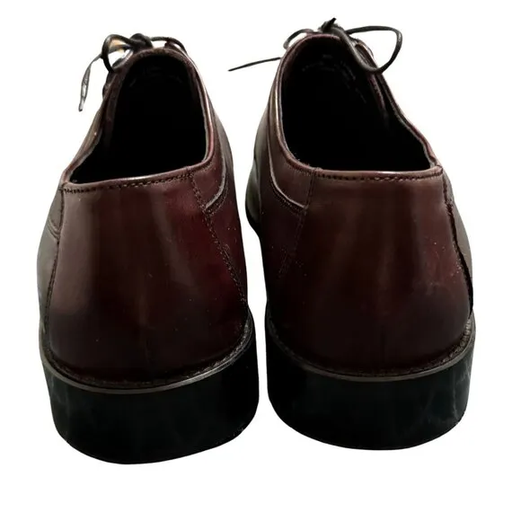 Johnston &amp; Murphy Mens Novick Cap Toe Lace Up Oxford Burgundy Shoes - Size 11.5M