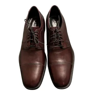 Johnston &amp; Murphy Mens Novick Cap Toe Lace Up Oxford Burgundy Shoes - Size 11.5M