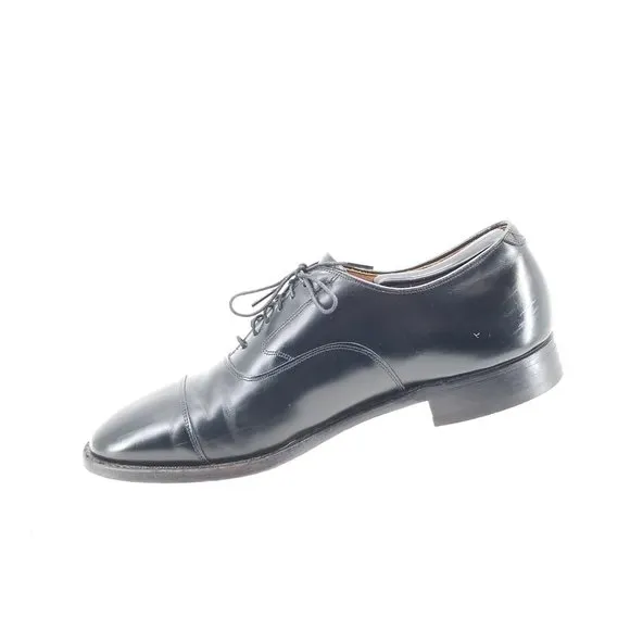 JOHNSTON &amp; MURPHY Optima Melton Cap-Toe Made In USA Black Sz 9.5 E/C Dress Shoes