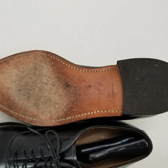 JOHNSTON &amp; MURPHY Optima Melton Cap-Toe Made In USA Black Sz 9.5 E/C Dress Shoes