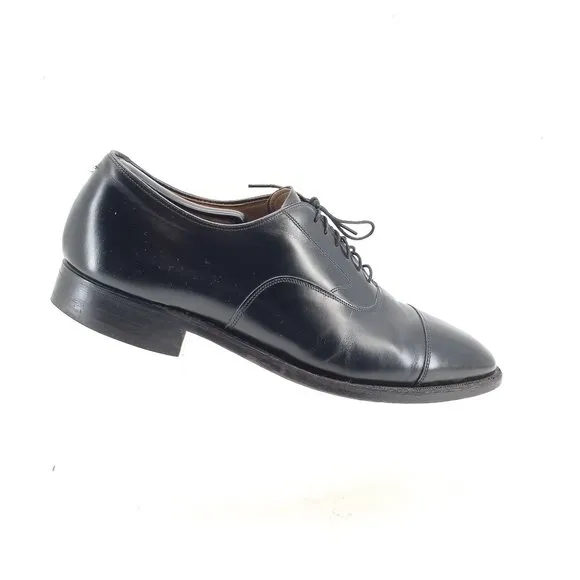 JOHNSTON &amp; MURPHY Optima Melton Cap-Toe Made In USA Black Sz 9.5 E/C Dress Shoes