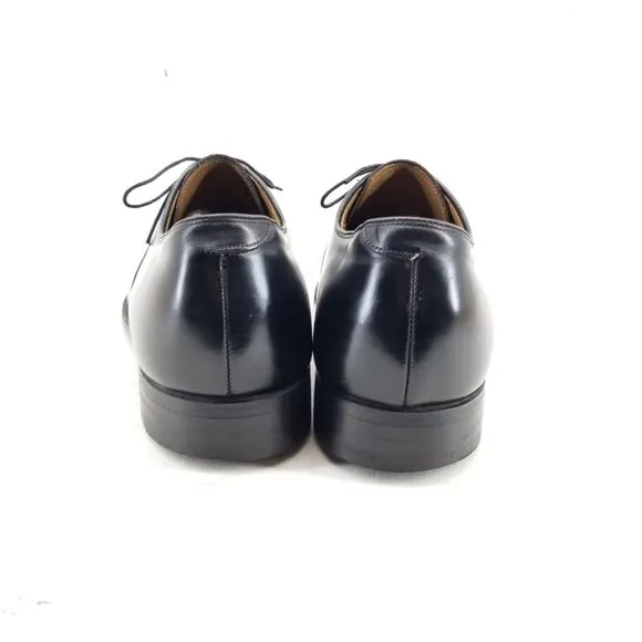 JOHNSTON &amp; MURPHY Optima Melton Cap-Toe Made In USA Black Sz 9.5 E/C Dress Shoes