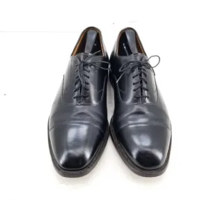 JOHNSTON &amp; MURPHY Optima Melton Cap-Toe Made In USA Black Sz 9.5 E/C Dress Shoes