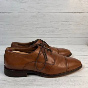 Johnston &amp; Murphy Sanborn Cap Toe Oxford Men’s 10M Tan Brown Leather Dress 2540