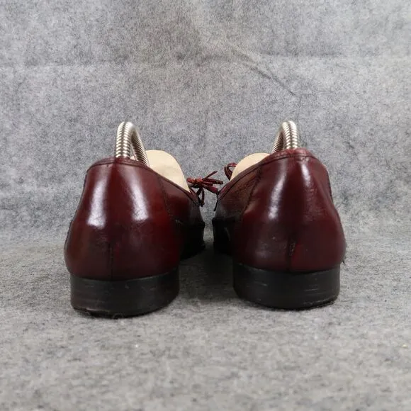 Johnston &amp; Murphy Shoes Mens 8 Tassel Loafer Leather Woven Classic Dress Kiltie