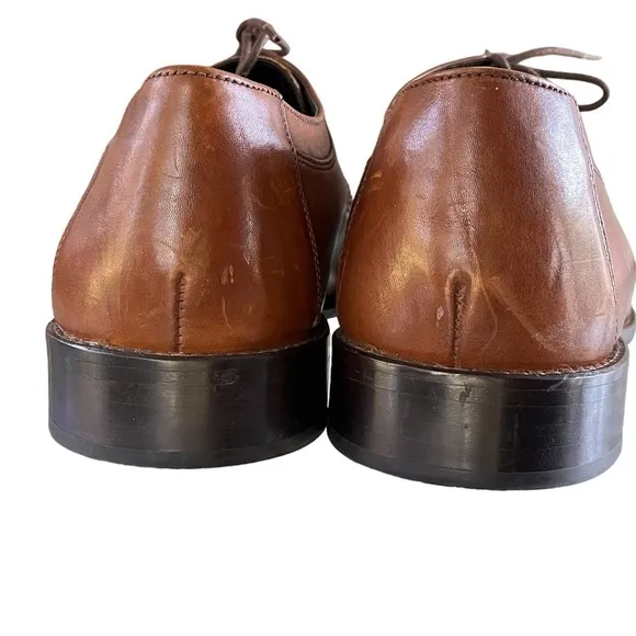 Johnston and Murphy British Tan Leather Brown Oxford Lace Up Dress Shoes 13M