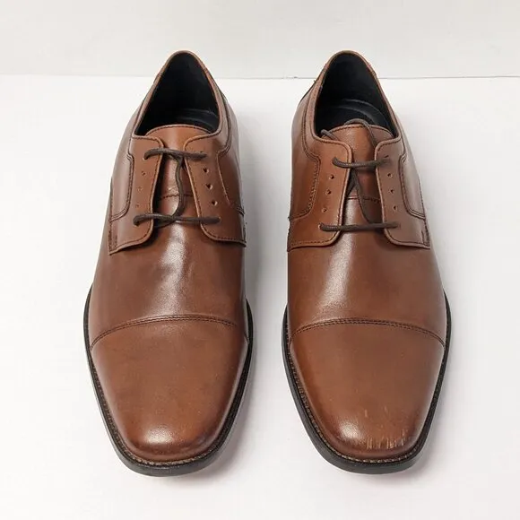 Johnston and Murphy Novick Cap Oxford, Brown Leather, Men's 10 Wide