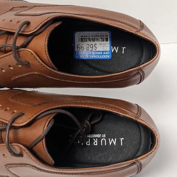 Johnston and Murphy Novick Cap Oxford, Brown Leather, Men's 10 Wide