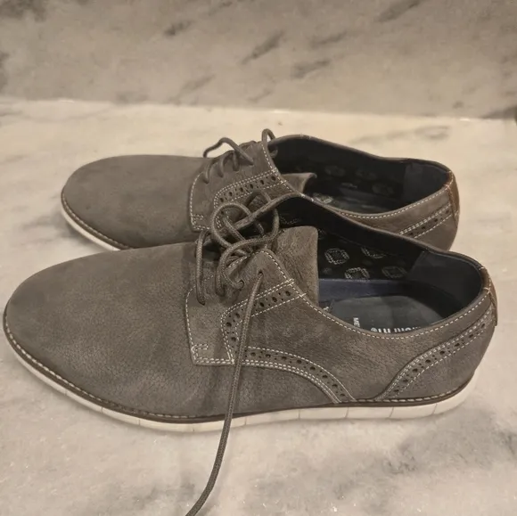 Johnston Murphy PLAIN TOE MEN'S SHOES SIZE 8.5 M GRAY NUBUCK JOHNSTON MU…