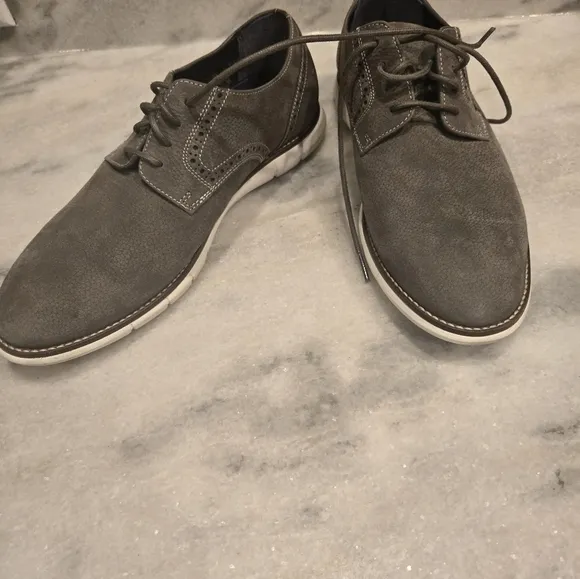 Johnston Murphy PLAIN TOE MEN'S SHOES SIZE 8.5 M GRAY NUBUCK JOHNSTON MU…