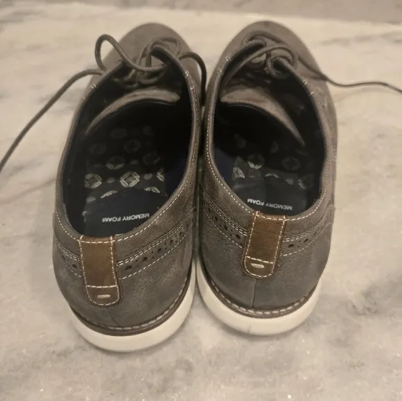 Johnston Murphy PLAIN TOE MEN'S SHOES SIZE 8.5 M GRAY NUBUCK JOHNSTON MU…