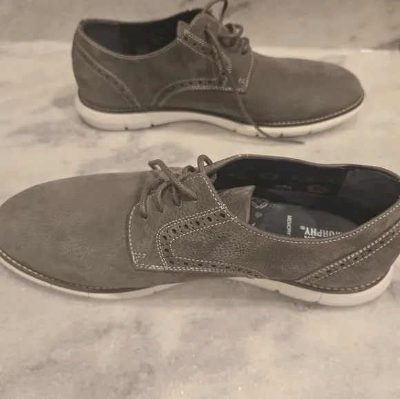 Johnston Murphy PLAIN TOE MEN'S SHOES SIZE 8.5 M GRAY NUBUCK JOHNSTON MU…