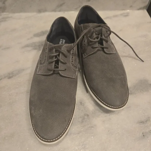 Johnston Murphy PLAIN TOE MEN'S SHOES SIZE 8.5 M GRAY NUBUCK JOHNSTON MU…