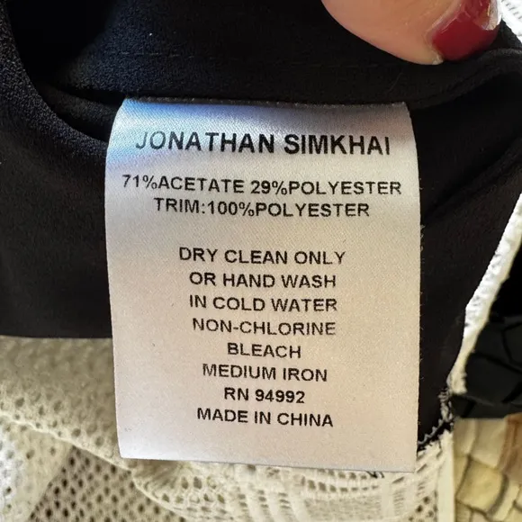 JONATHAN SIMKHAI Black &amp; White Crepe Dress