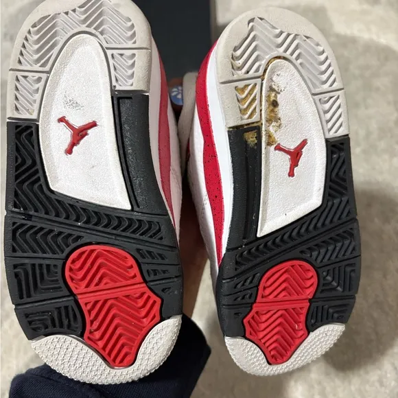 Jordan Kids Retro 4 White and Black Shoes
