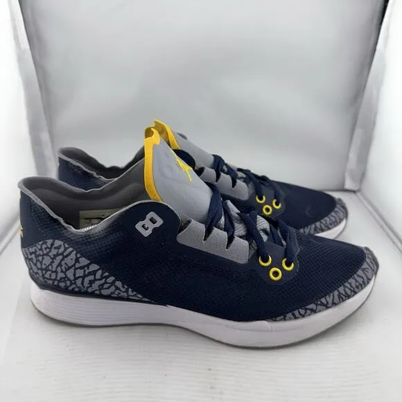 Jordan Trainer ST Michigan PE AV1200-401 Men’s 8 Navy Maize Elephant Shoes Rare