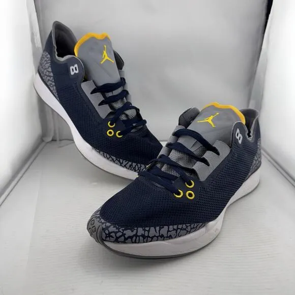 Jordan Trainer ST Michigan PE AV1200-401 Men’s 8 Navy Maize Elephant Shoes Rare